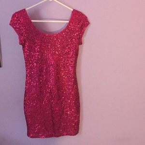 Pink Sequined Party Dress